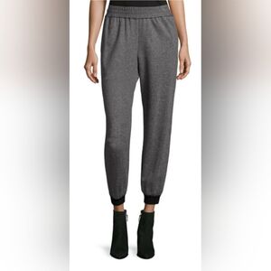 Alice + Olivia Pete Smocked Waistband Jogger Pants Herringbone size L